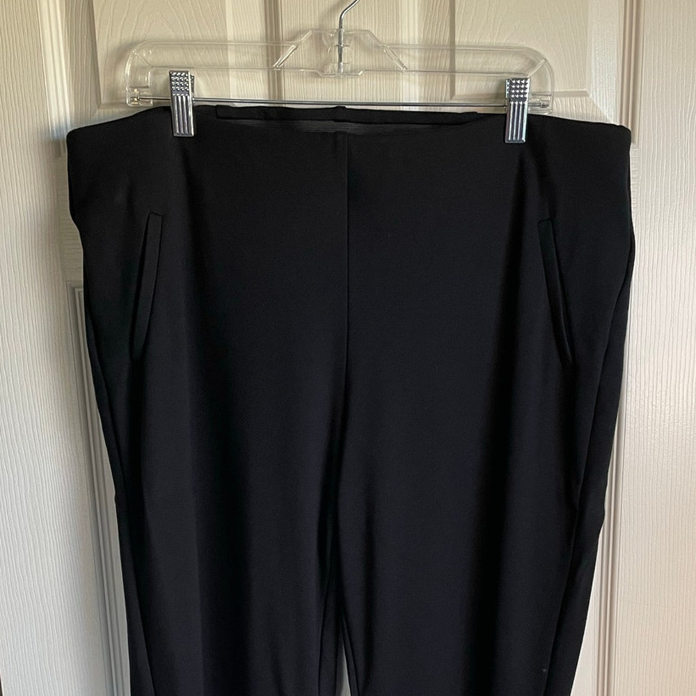 Chico’s Fabulously Slimming Black Pants Sz 3 or XL Pull-On Stretchy Minimalist - Picture 5 of 11